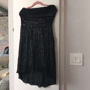 Express sequin strapless cocktail dress